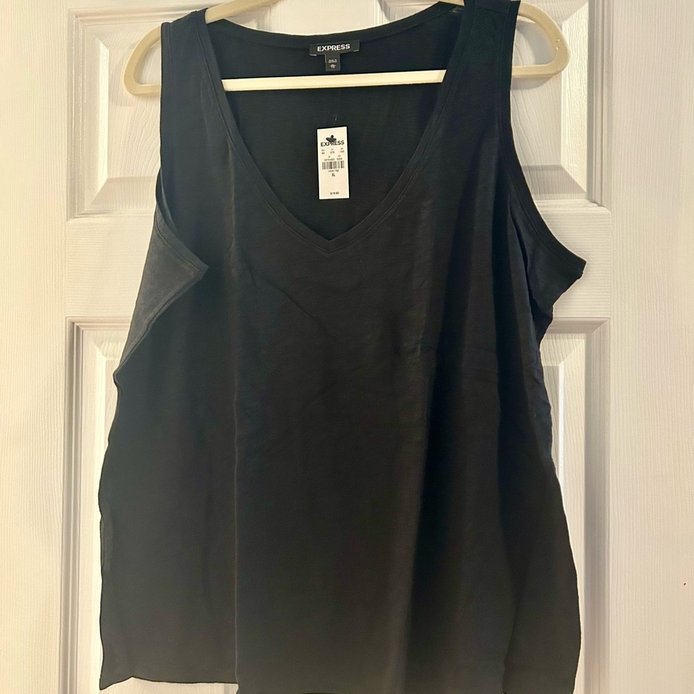 Express Black Boxy Sleeveless Tank Top